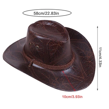 Retro Moderno Chapéu De Cowboy Ocidental Grandes Aba De Chapéu De Cowboy Exterior Tendência Casual 5