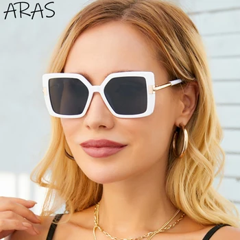 Retro Praça Mulheres de Óculos de sol da Moda 2021 Marca de Luxo Designer Quadro Grande, Irregular Lente de Óculos de Tons UV400 Lentes De Sol