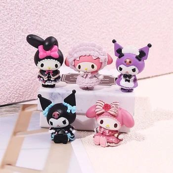 Sanrio Hello Kitty Kuromi Minha Melodia Figura 3-4 CM de Anime e Brinquedos de Ação Bolo Assar Decoração para Crianças de Aniversário, Presente de Natal