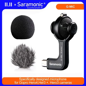 Saramonic G-Mic Estéreo Bola Gopro Microfone com Espuma e Peludo pára-brisas para GoPro HERO3, HERO3+ e HERO4