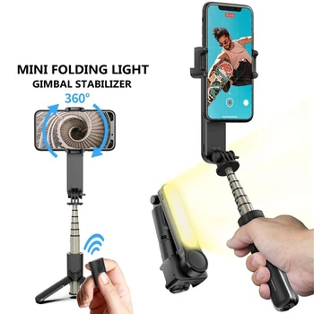 Sem fio Bluetooth Selfie Vara Cardan Estabilizador Tripé Dobrável Monopé Com Luz Led de Obturador Remoto Para iphone Atacado