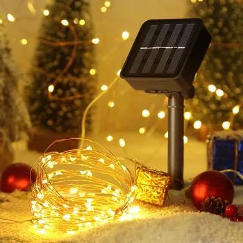 Solar Powered Luzes de Fadas 100/200 LED 8 Modos de Jardim ao ar livre Impermeável Luzes da Árvore para uma Festa em Casa Decoração de Natal