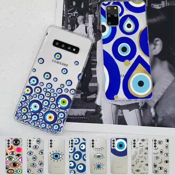 Sorte Olho Azul do Olho Mau, Impressão Caso de Telefone para Samsung A51 A52 A71 A12 para Redmi 7 9 9A para Huawei Honor8X 10i Caso Claro