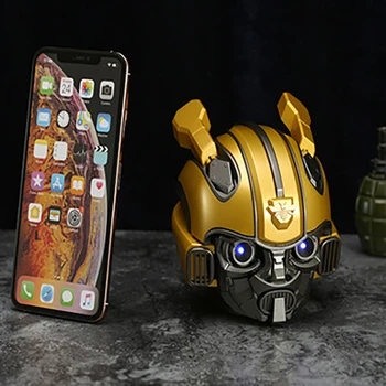 Transformers Bumblebee Capacete sem Fio Bluetooth 5.0 alto-Falante Com Suporte a Rádio Fm Usb Mp3 TF para Crianças