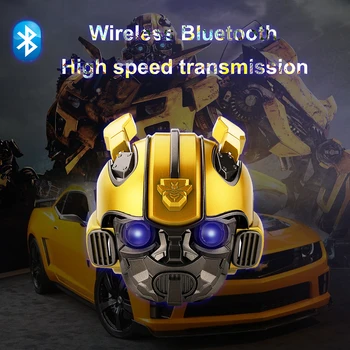 Transformers Bumblebee Capacete sem Fio Bluetooth 5.0 alto-Falante Com Suporte a Rádio Fm Usb Mp3 TF para Crianças 1
