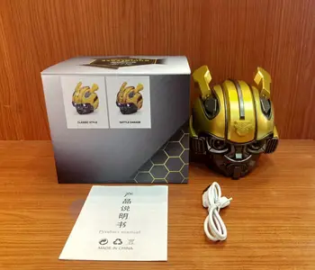 Transformers Bumblebee Capacete sem Fio Bluetooth 5.0 alto-Falante Com Suporte a Rádio Fm Usb Mp3 TF para Crianças 4