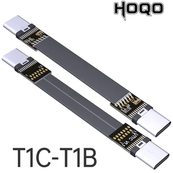 USB tipo 3.1 GEN2-Tipo C tipo C mini cabo de dados flexível e macia linha de extensão de cabo Tipo-c homens fino de Cabo curto
