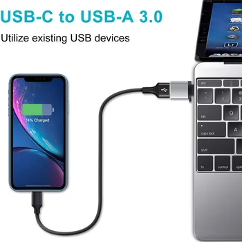 USLION Tipo C para Adaptador USB 3.0-Tipo C Adaptador OTG Conversor para MacBook Pro Samsung Xiaomi Telefone Huawei Unidade Flash Reader 2