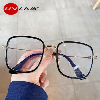 UVLAIK Transparente Computador Óculos de Armação Mulheres Homens Anti Luz Azul Rodada Óculos de Bloqueio de Vidros de Óptica Espetáculo de Óculos 2