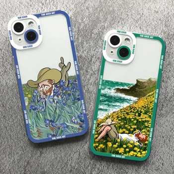 Van Gogh Céu Estrelado Arte de Telefone de Caso Para o iPhone 14 13 12 11 Pro Max Mini XS X XR SE 7 8 Plus Capa Mole