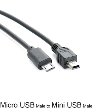 Venda quente 1pc Micro USB Macho Para Mini USB Macho do Adaptador de Dados do Conversor de cabo Cabo Cabo de Dados 25cm