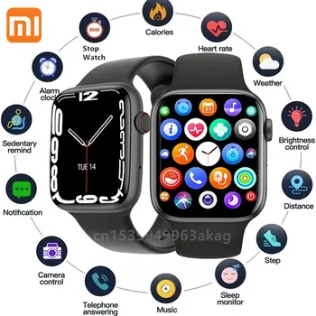 Xiaomi I7Pro Max Smart Relógios de Chamada Bluetooth Smartwatch Homens Mulheres MIBAND Inteligente Pulseira de Carregamento sem Fios I7 Pro freqüência Cardíaca máxima