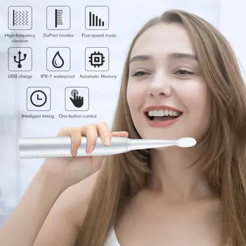Xiaomi Sonic Escova de dentes Elétrica ultra-Sônica Automática Vibrador USB Charge de Clareamento de Dentes Escova de IPX7 Impermeável Escovas de Dente 4