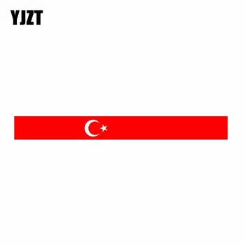 YJZT DE 16,1 CM*1.8 CM Styling Acessórios Turquia Adesivo de Carro de Moto PVC Bandeira Decalque 6-0573