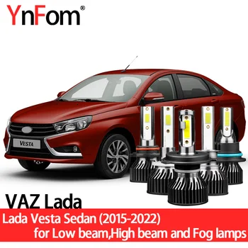 YnFom VAZ Lada Especial de LED Farol Lâmpadas Kit De Vesta Limousine GFL 2015-2022 feixe Baixo,farol Alto,luz de Nevoeiro,Acessórios para carros